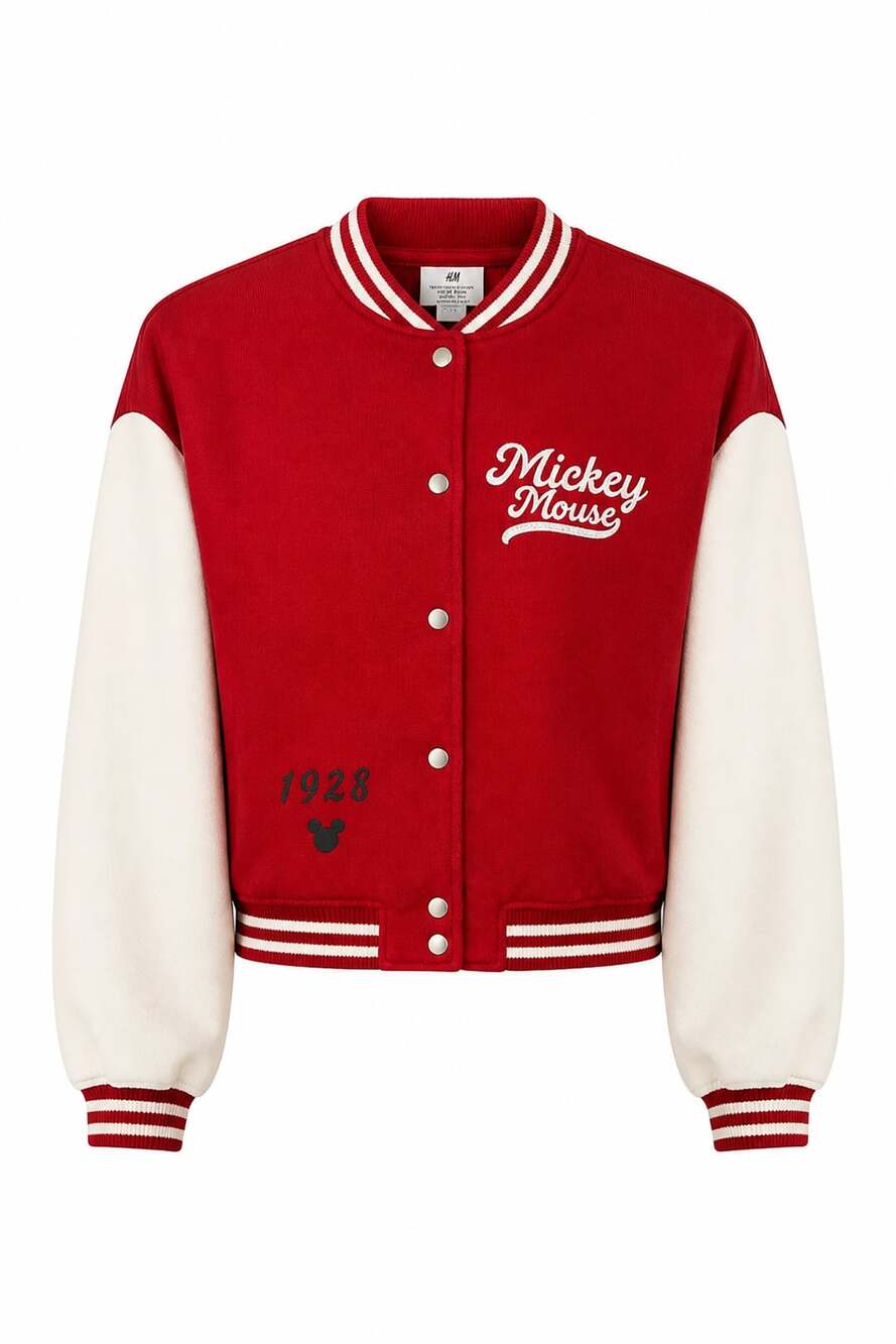 H&M Disney Mickey Mouse Varsity Sweatshirt Jacket
